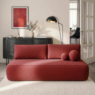 Sofa Rozkładana ARVETO Bordowa Boucle