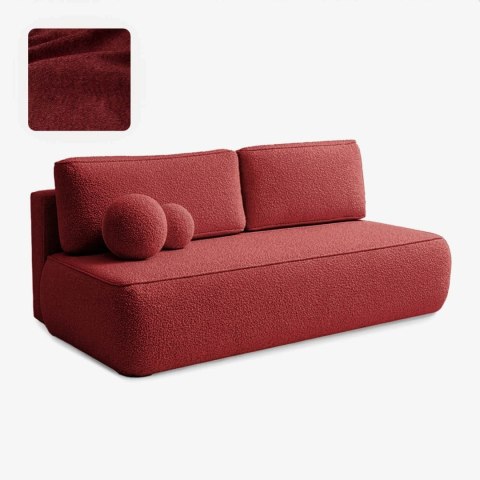 Sofa Rozkładana ARVETO Bordowa Boucle