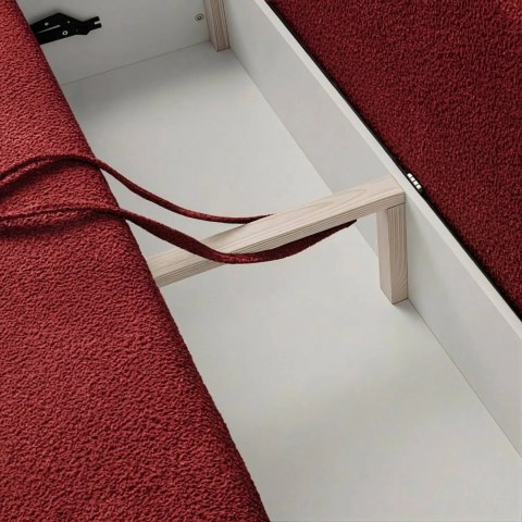 Sofa Rozkładana ARVETO Bordowa Boucle