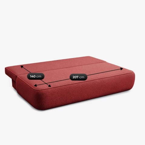 Sofa Rozkładana ARVETO Bordowa Boucle