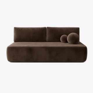 Sofa Rozkładana ARVETO Brązowa Welurowa