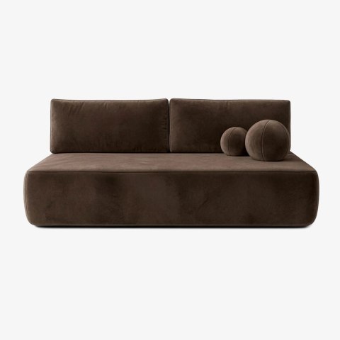 Sofa Rozkładana ARVETO Brązowa Welurowa