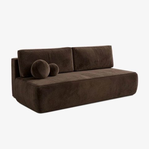 Sofa Rozkładana ARVETO Brązowa Welurowa