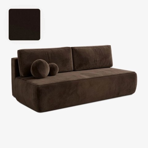 Sofa Rozkładana ARVETO Brązowa Welurowa
