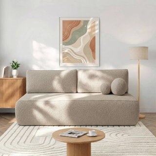 Sofa Rozkładana ARVETO Kremowa Boucle