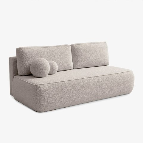 Sofa Rozkładana ARVETO Kremowa Boucle