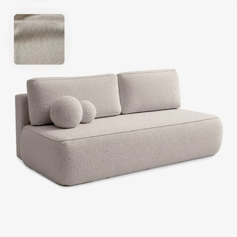 Sofa Rozkładana ARVETO Kremowa Boucle