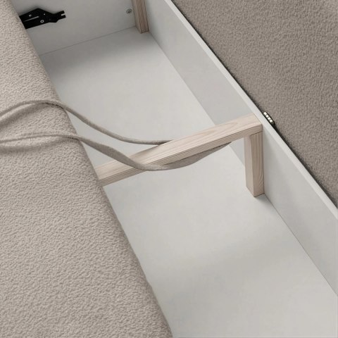 Sofa Rozkładana ARVETO Kremowa Boucle