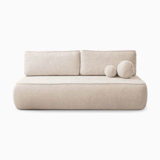 Sofa Rozkładana ARVETO Kremowa Szenilowa