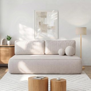 Sofa Rozkładana ARVETO Kremowa Szenilowa