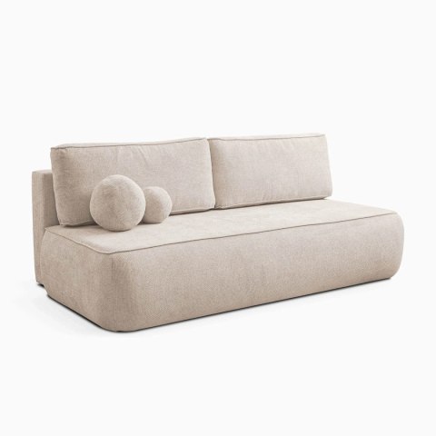 Sofa Rozkładana ARVETO Kremowa Szenilowa