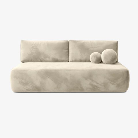 Sofa Rozkładana ARVETO Kremowa Welurowa