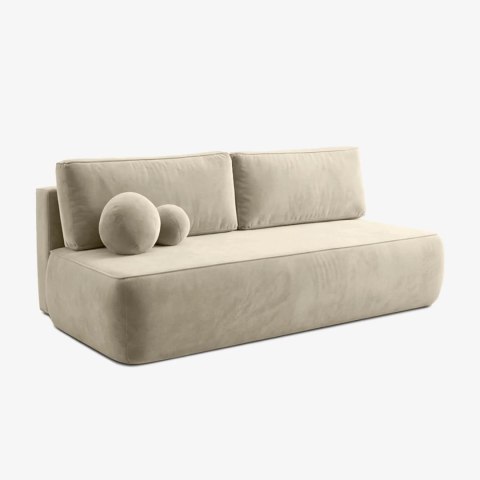 Sofa Rozkładana ARVETO Kremowa Welurowa