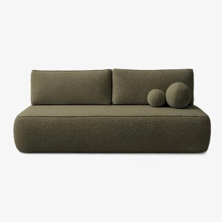 Sofa Rozkładana ARVETO Oliwkowa Boucle