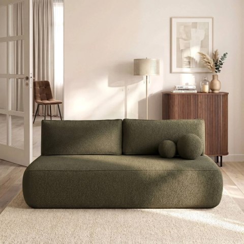 Sofa Rozkładana ARVETO Oliwkowa Boucle