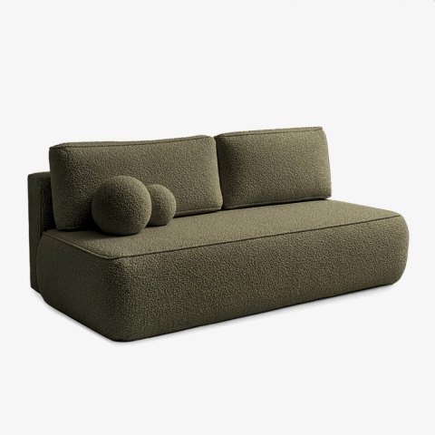 Sofa Rozkładana ARVETO Oliwkowa Boucle