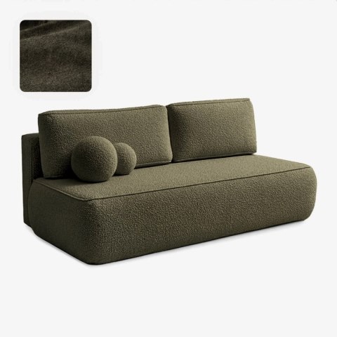 Sofa Rozkładana ARVETO Oliwkowa Boucle