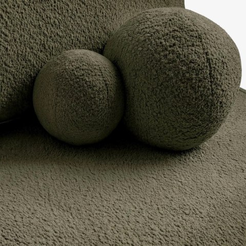 Sofa Rozkładana ARVETO Oliwkowa Boucle