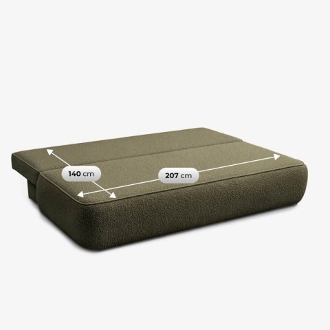 Sofa Rozkładana ARVETO Oliwkowa Boucle