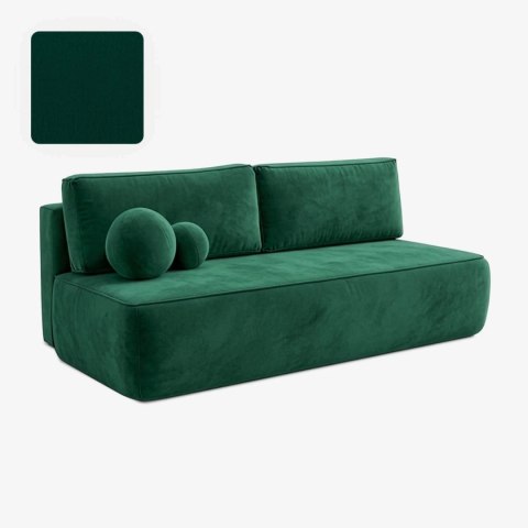 Sofa Rozkładana ARVETO Zielona Welurowa