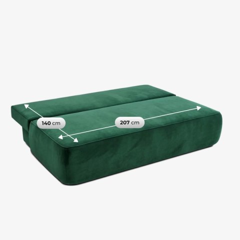 Sofa Rozkładana ARVETO Zielona Welurowa