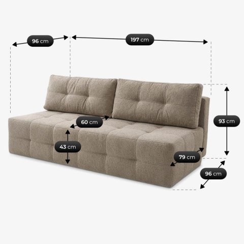 Sofa Rozkładana MORANA Beżowa Boucle