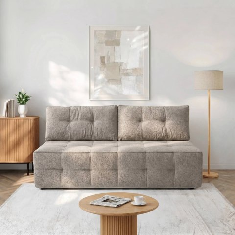 Sofa Rozkładana MORANA Kremowa Boucle