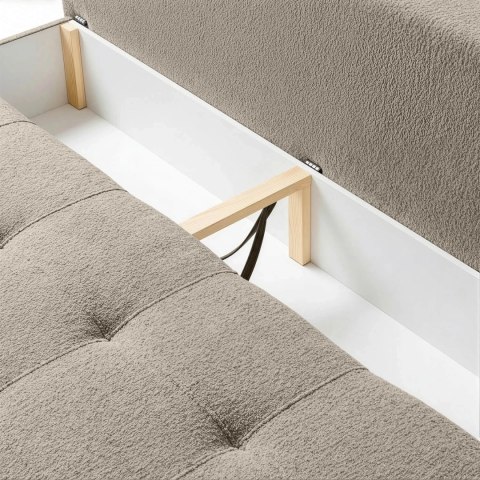 Sofa Rozkładana MORANA Kremowa Boucle