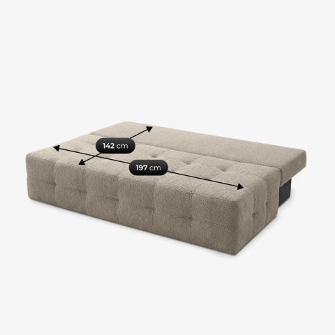 Sofa Rozkładana MORANA Kremowa Boucle