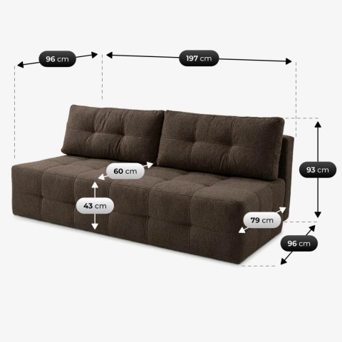 Sofa Rozkładana MORANA Mocca Boucle