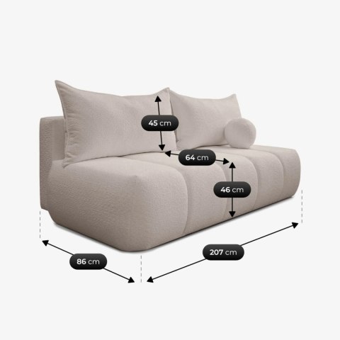 Sofa Rozkładana SARIA Beżowa Boucle