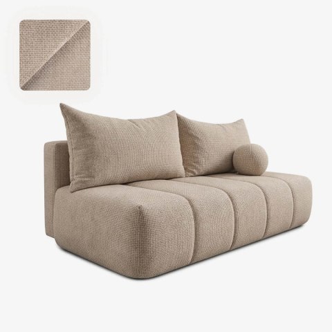 Sofa Rozkładana SARIA Beżowa Szenilowa
