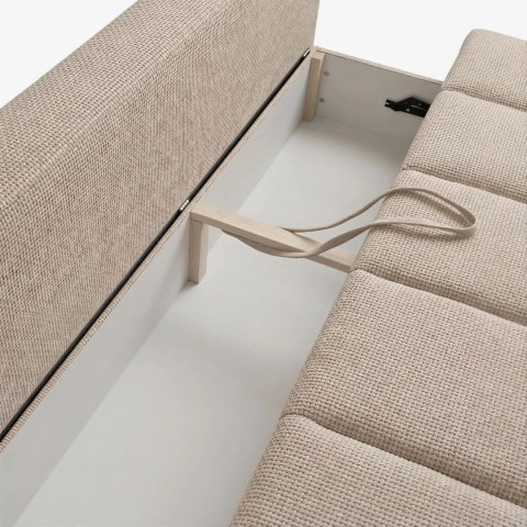 Sofa Rozkładana SARIA Beżowa Szenilowa
