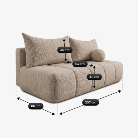Sofa Rozkładana SARIA Beżowa Szenilowa
