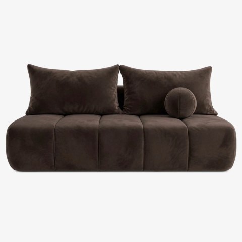 Sofa Rozkładana SARIA Brązowa Welurowa