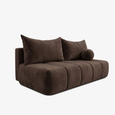 Sofa Rozkładana SARIA Brązowa Welurowa