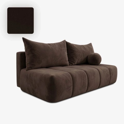Sofa Rozkładana SARIA Brązowa Welurowa