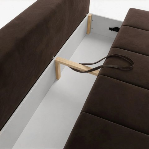 Sofa Rozkładana SARIA Brązowa Welurowa