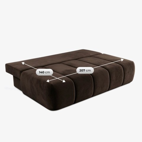 Sofa Rozkładana SARIA Brązowa Welurowa