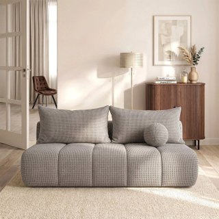 Sofa Rozkładana SARIA Jasnoszara Szenilowa