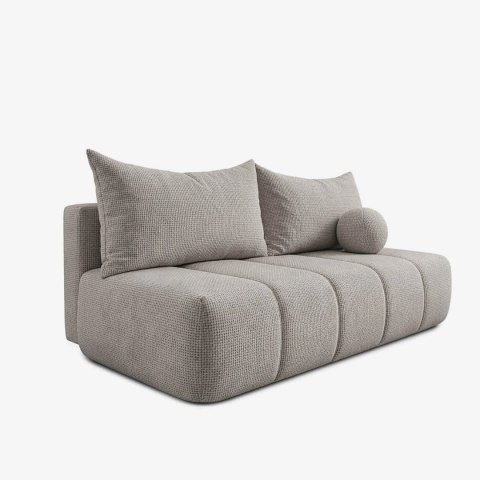 Sofa Rozkładana SARIA Jasnoszara Szenilowa