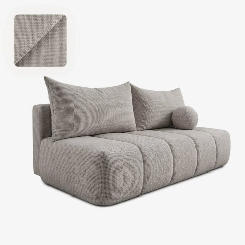 Sofa Rozkładana SARIA Jasnoszara Szenilowa