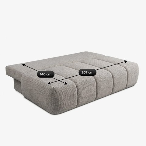 Sofa Rozkładana SARIA Jasnoszara Szenilowa