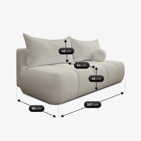 Sofa Rozkładana SARIA Kremowa Boucle