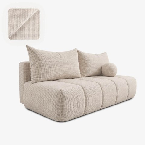 Sofa Rozkładana SARIA Kremowa Szenilowa