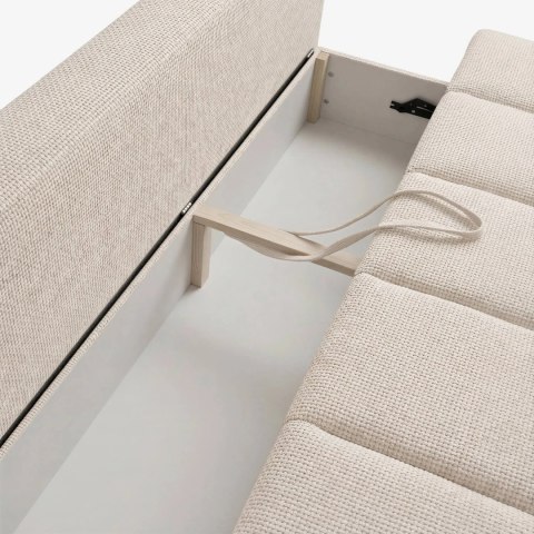 Sofa Rozkładana SARIA Kremowa Szenilowa