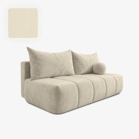 Sofa Rozkładana SARIA Kremowa Welurowa