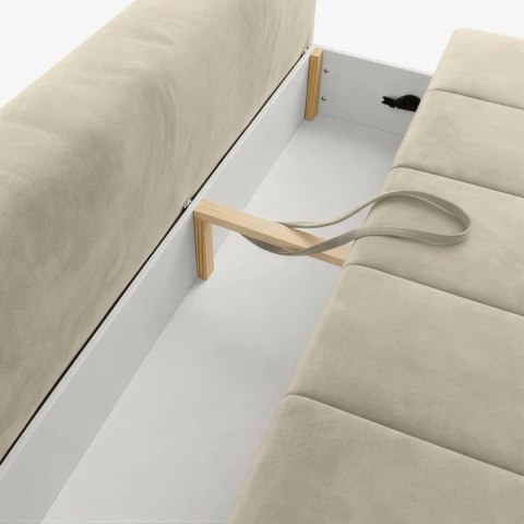 Sofa Rozkładana SARIA Kremowa Welurowa
