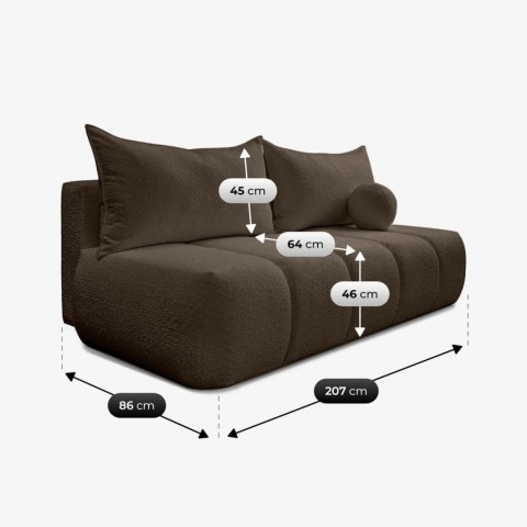Sofa Rozkładana SARIA Mocca Boucle