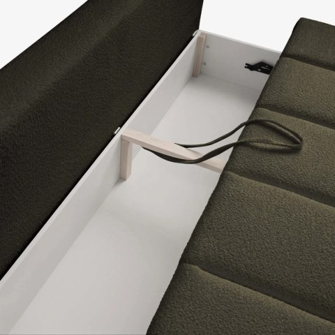 Sofa Rozkładana SARIA Oliwkowa Boucle